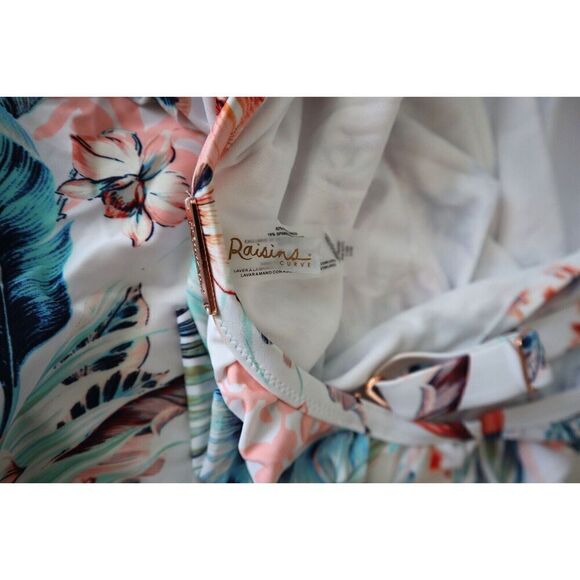 Raisins Curve H840581 Women's Plus Sz 14W White Tortuga One-Piece Swimsuit - Picture 11 of 13